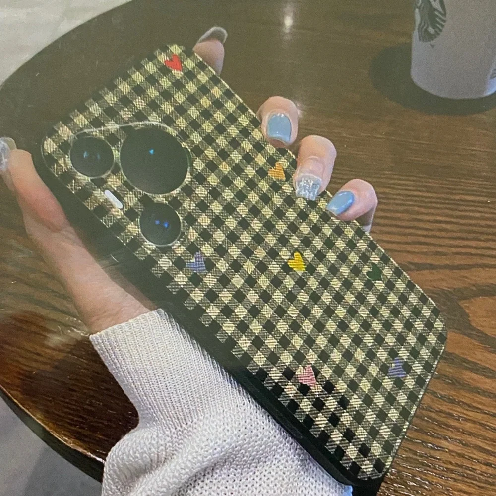 Stylish Black and Gold Checkered Phone Case